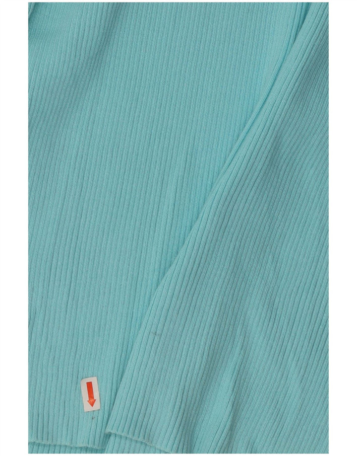 RALPH LAUREN Damski sweter z golfem UK 14, duży, niebieski, bawełniany