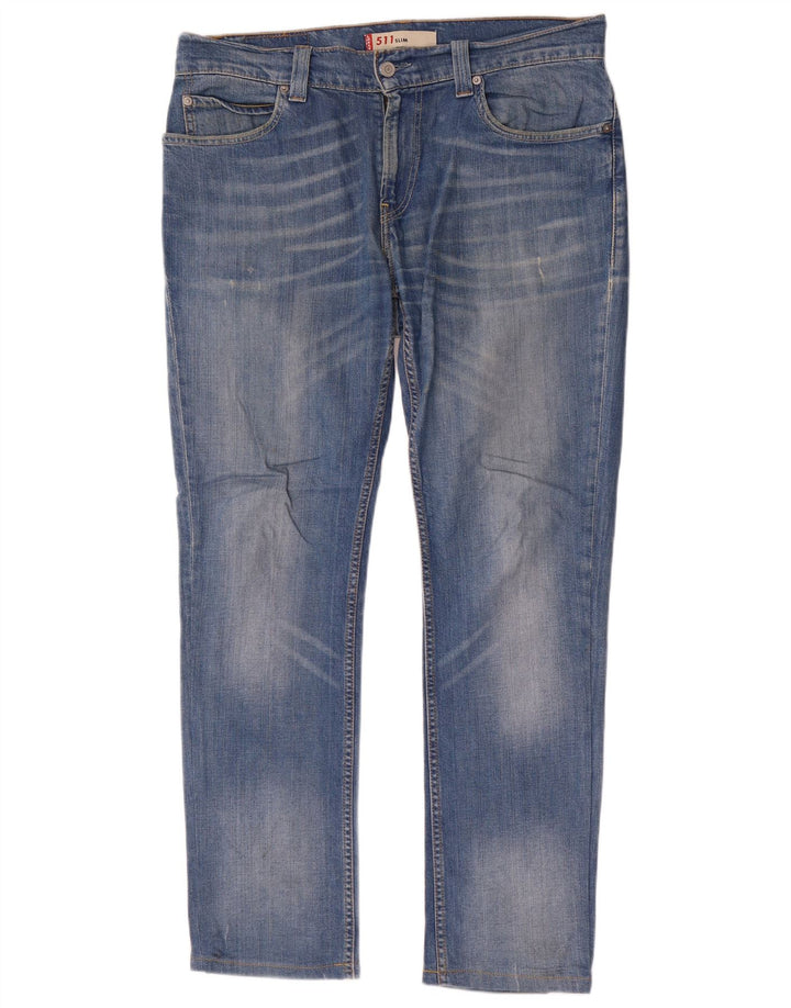 Męskie jeansy Levi's 511 Slim W35 L31 Niebieska bawełna