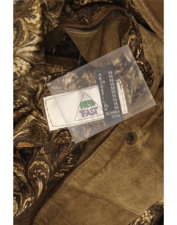 Nowa szybka męska marynarka zapinana na 2 guziki UK 46 3XL Khaki, kwiatowy poliester