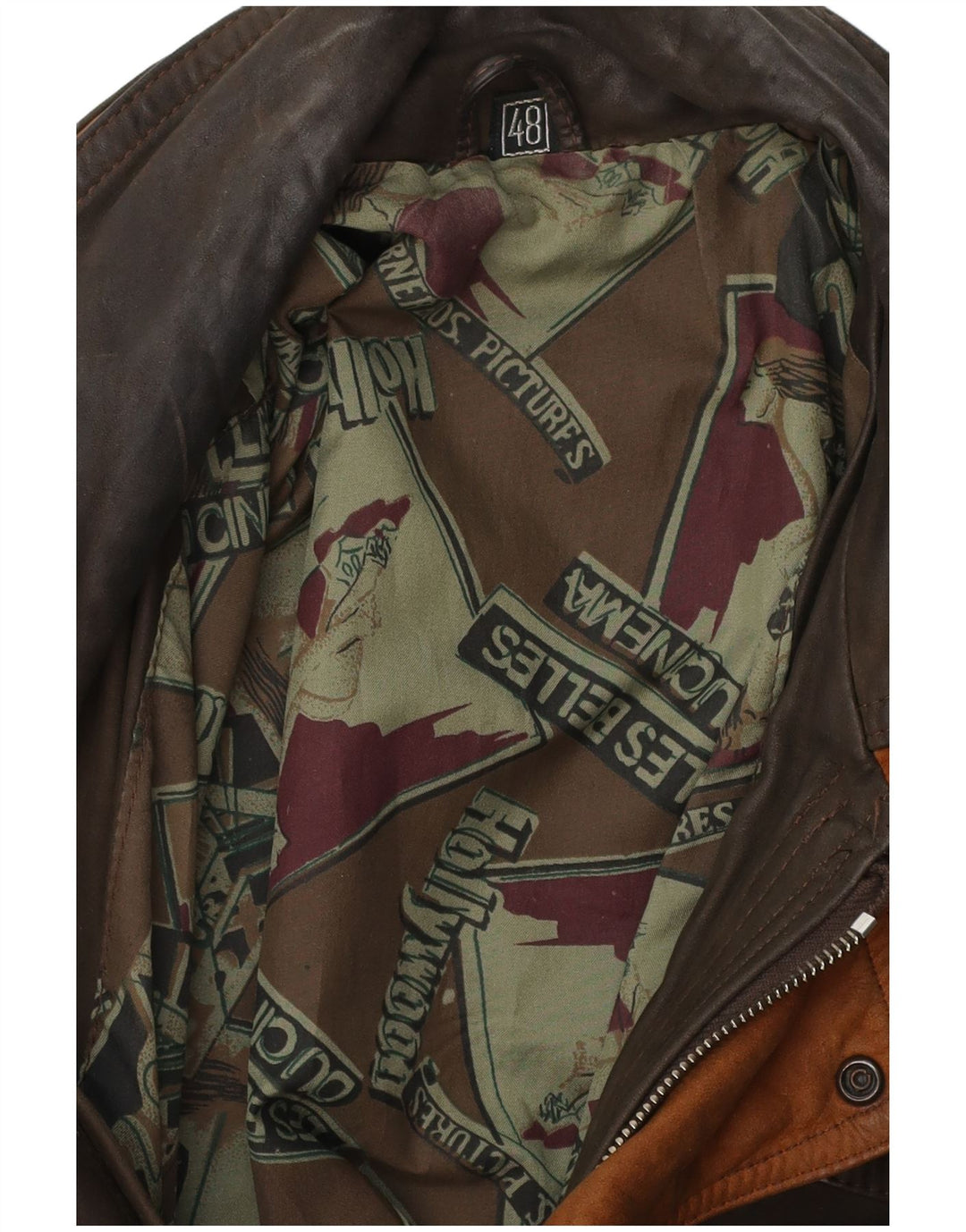 Męska kurtka skórzana VINTAGE IT 48 Średni brąz