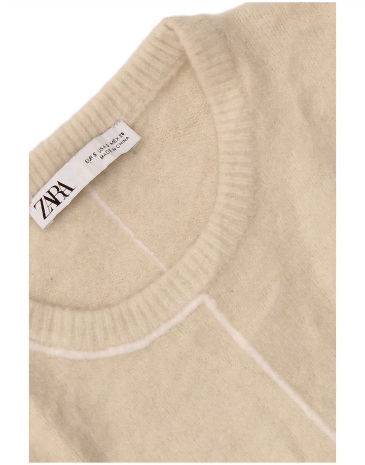 Sweter damski Zara z okrągłym dekoltem UK 10 Small Beige