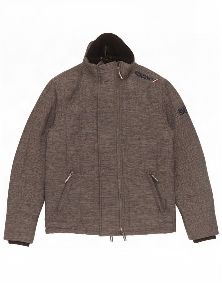 Męska kurtka wiatrówka Superdry The Windcheater UK 38, średnioszara, nakrapiana