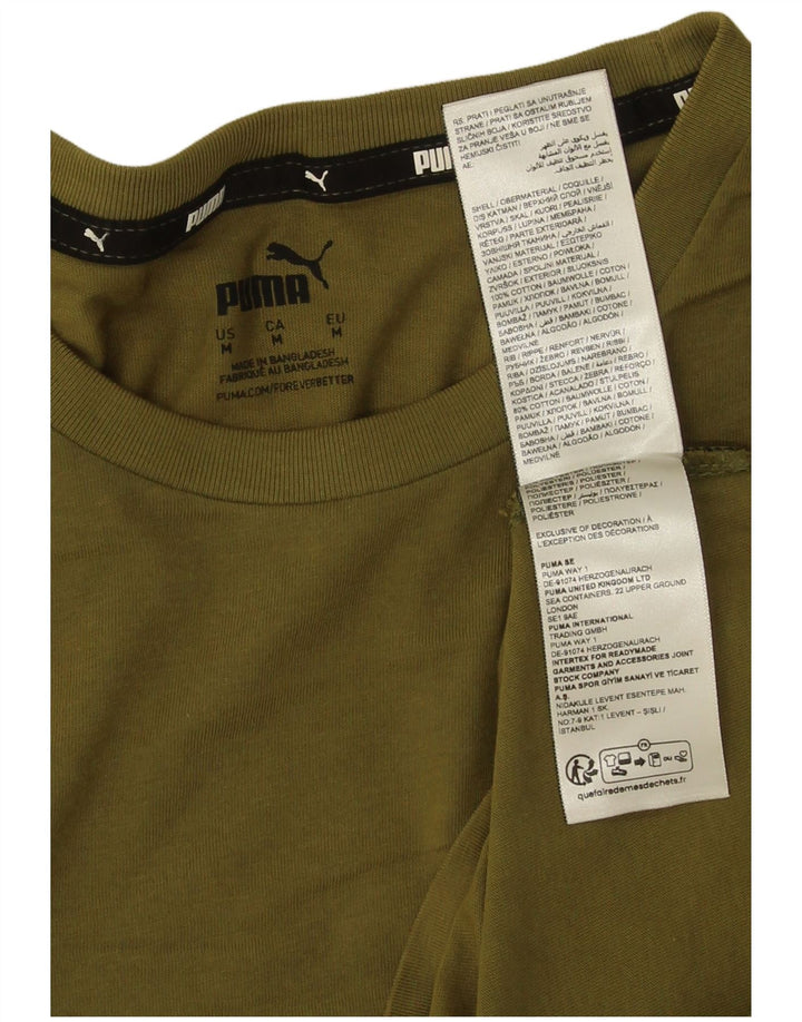 Męska koszulka z grafiką Puma, średnia, bawełniana khaki