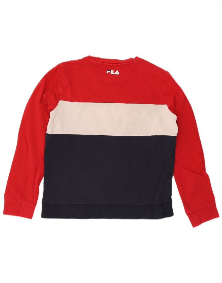 Damski sweter z grafiką Fila UK 16, duży, wielokolorowy blok kolorów
