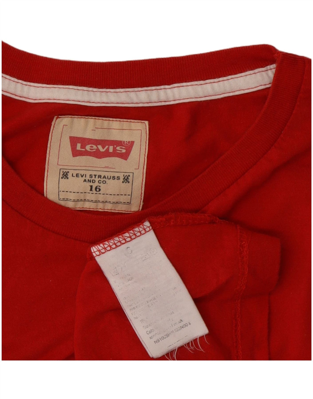 Chłopięcy top z grafiką Levi's z długim rękawem 15-16 lat, czerwona bawełna