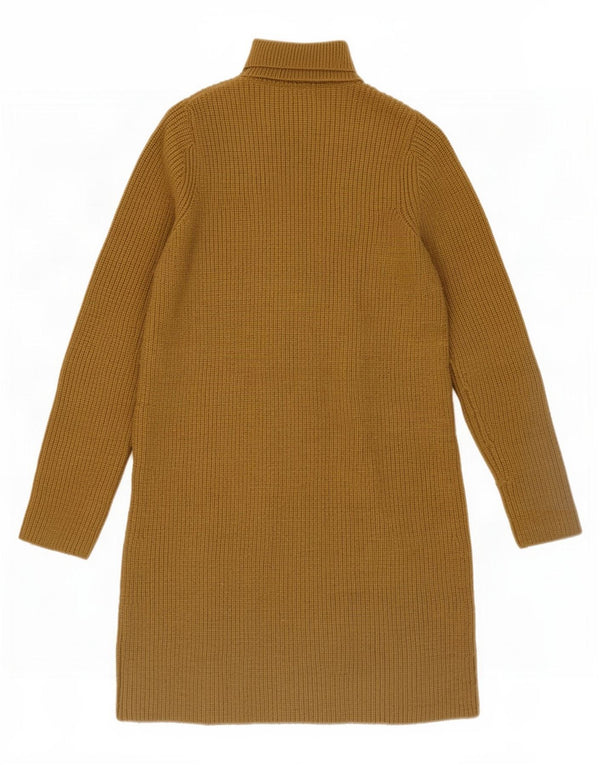 Zara Womens Long Sleeve Jumper Dress UK 6 XS Khaki Acrylic