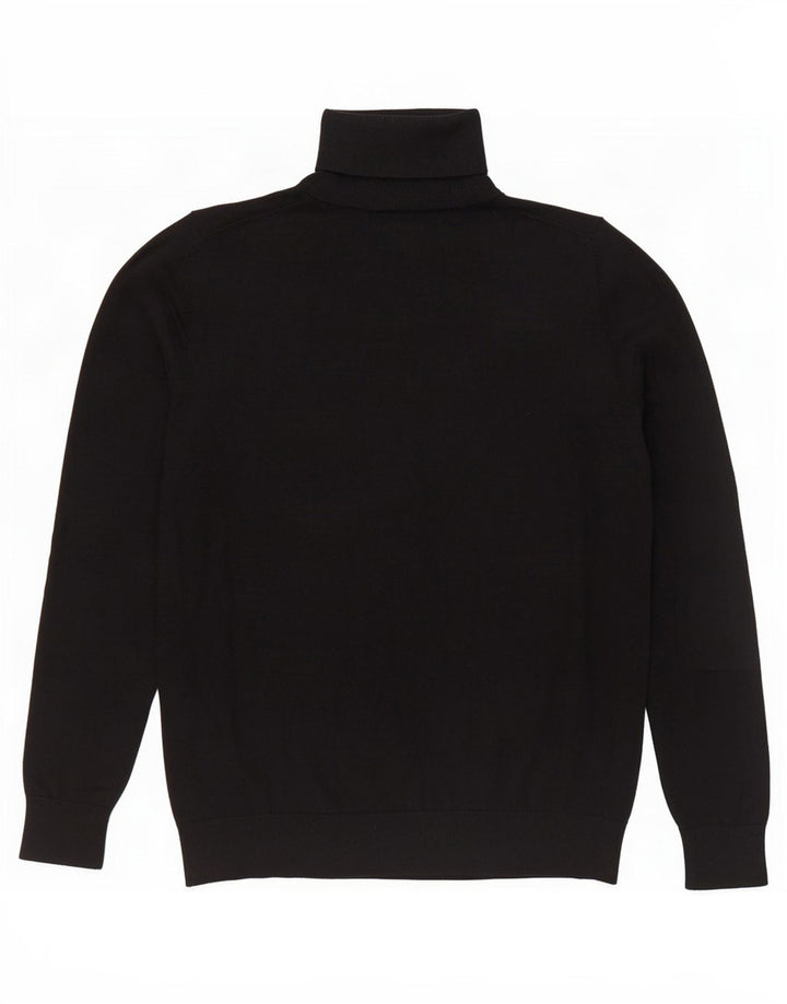 Sweter damski Massimo Dutti z wywijanym dekoltem UK 14, duży, czarny jedwab