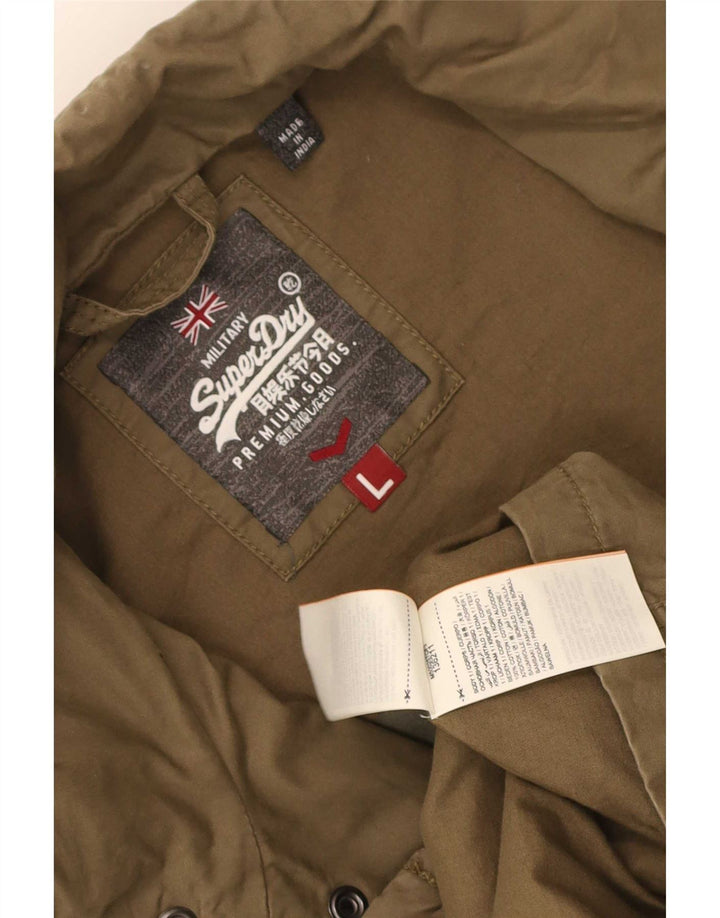 Męska kurtka wojskowa Superdry UK 40, duża, bawełniana khaki