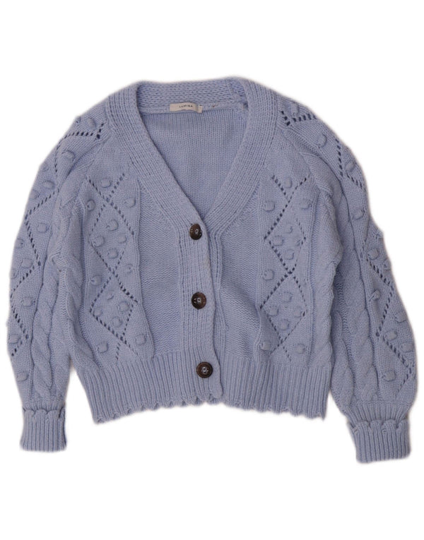 Lumina damski sweter kardigan UK 16 duży niebieski poliamid