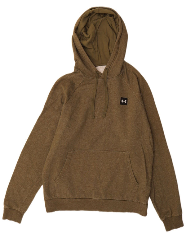 Męski sweter z kapturem Under Armour, mała bawełna w kolorze khaki