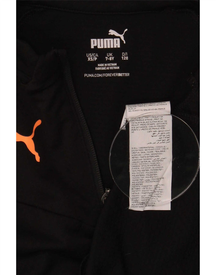 Chłopięcy dres Puma z zamkiem błyskawicznym na szyi, 7-8 lat, czarny poliester