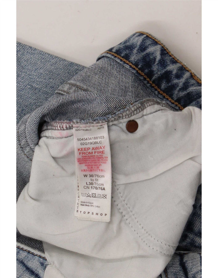 Damskie proste dżinsy Topshop W30 L24 Niebieskie bawełniane