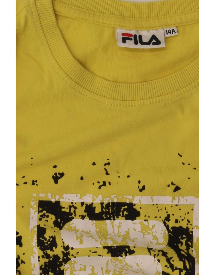 Chłopięcy T-shirt z grafiką Fila 13-14 lat, żółty