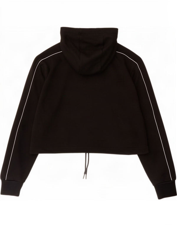 Damska bluza z kapturem Ellesse Crop Graphic UK 12, średnia czarna bawełna