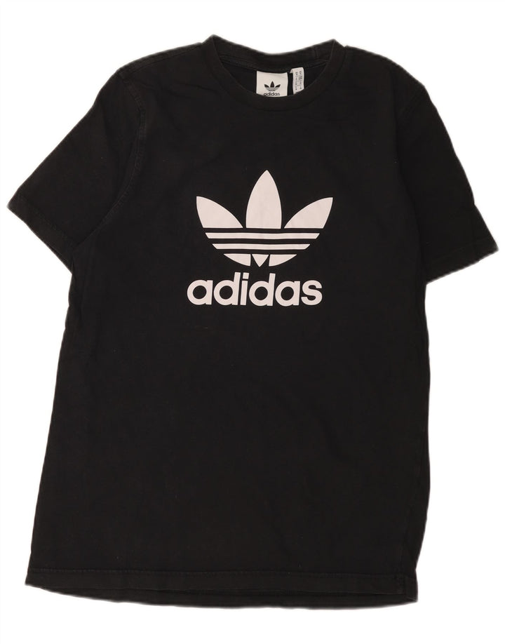 Męska koszulka z grafiką Adidas, średnia, czarna bawełna