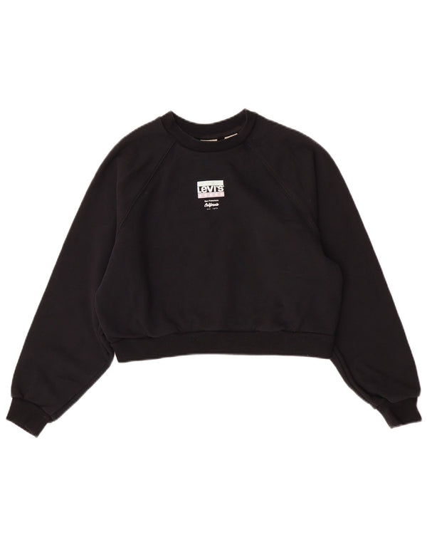 Damska bluza oversize Levi's Crop UK 6 XS, czarna bawełna