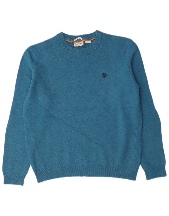 Sweter damski Timberland z okrągłym dekoltem UK 16, duży, niebieski, wełniany