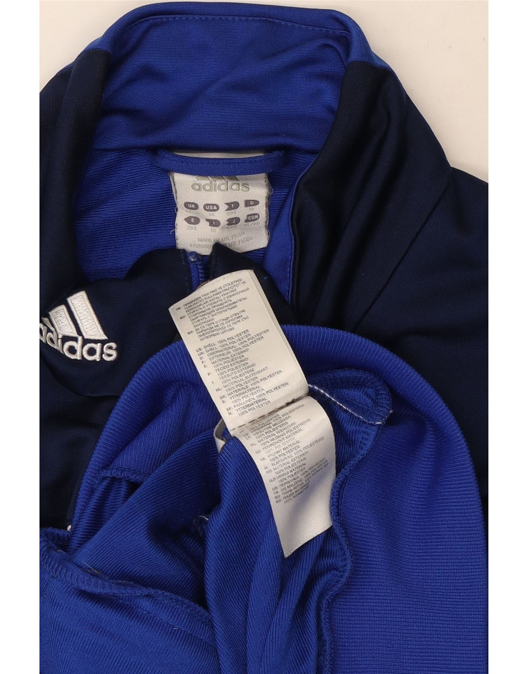 Adidas Męska kurtka dresowa UK 46/48 XL Niebieski poliester z blokami kolorów