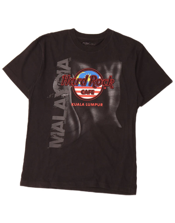 Męski T-shirt z grafiką Hard Rock Cafe Kuala Lumpur, duży, czarny, bawełniany