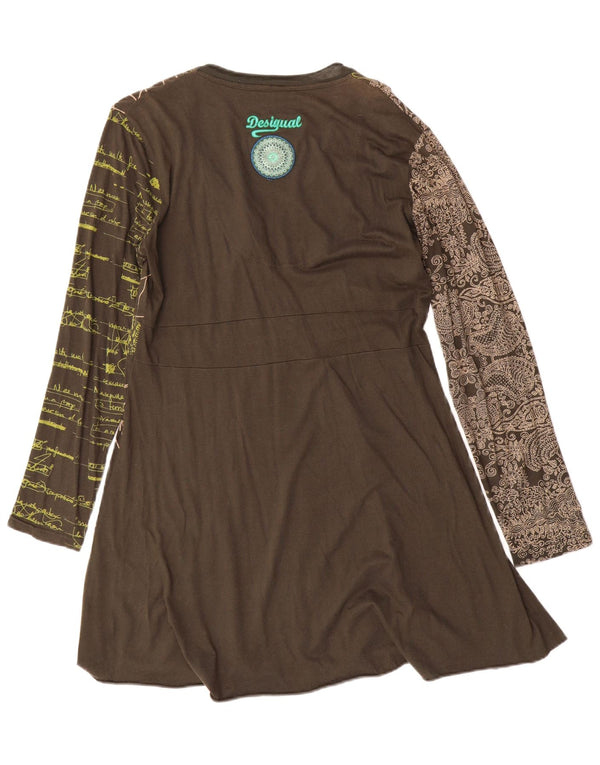 Desigual damska sukienka o linii A w abstrakcyjny wzór UK 18 XL, zielona