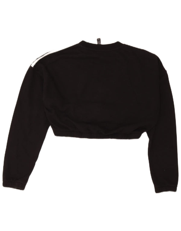Damska bluza Adidas Crop Jumper UK 12/14 Średnia czarna bawełna