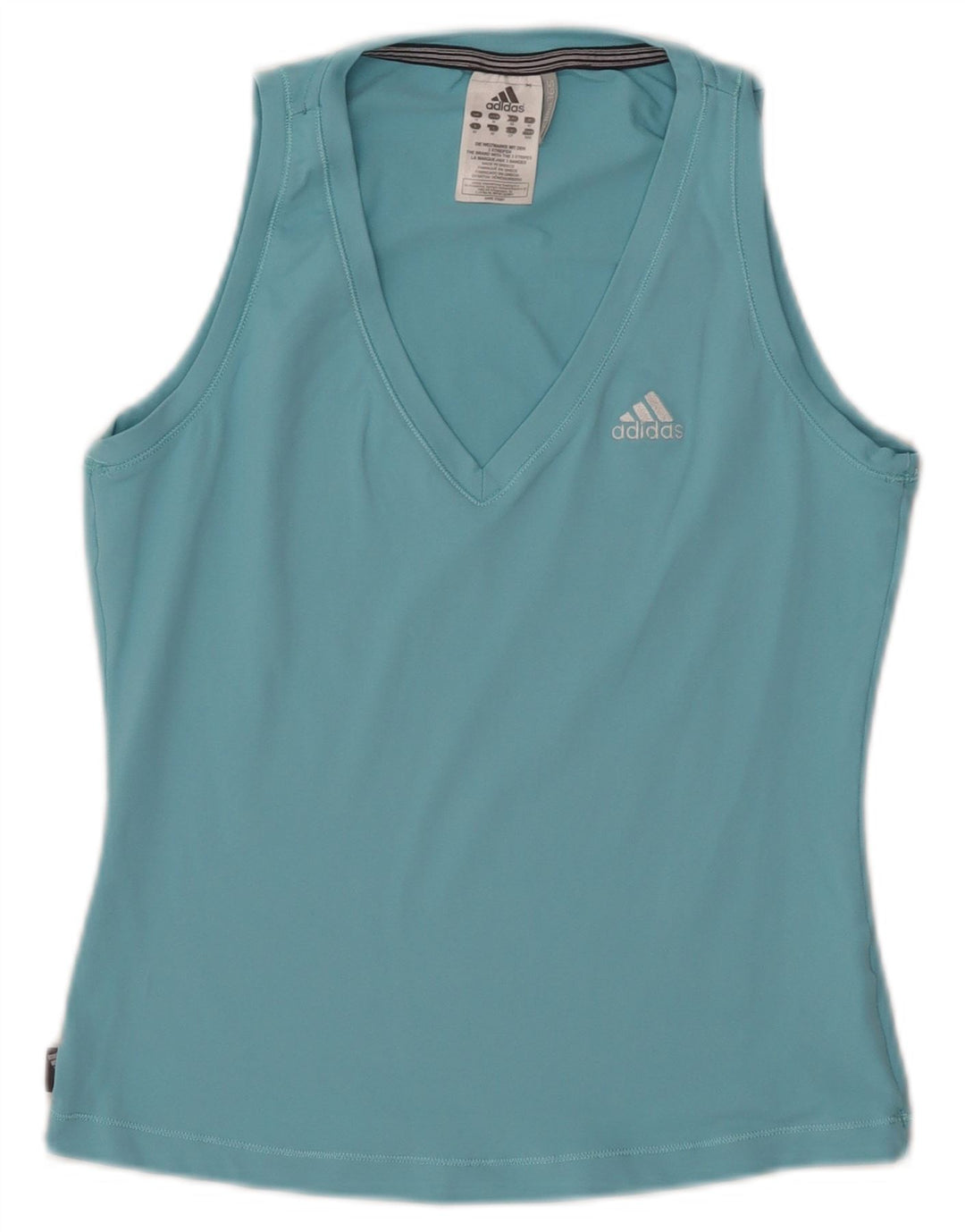 Damski top ADIDAS Clima 365 z kamizelką UK 14, średni niebieski nylon