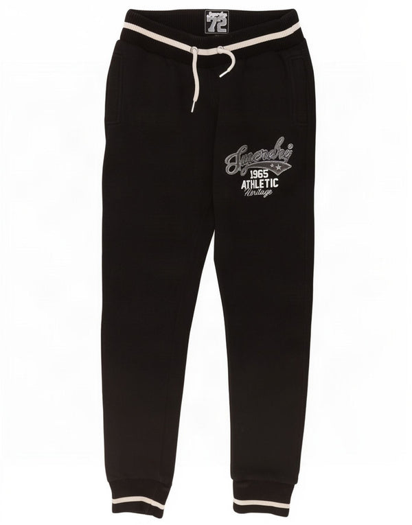 Damskie spodnie dresowe Superdry Graphic Joggers UK 8 Small, czarne, bawełniane