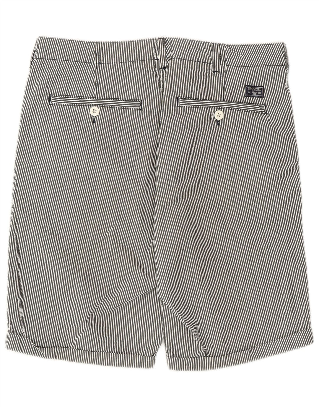 Męskie spodenki codzienne Woolrich W32 Średnioszare, bawełniane w prążki