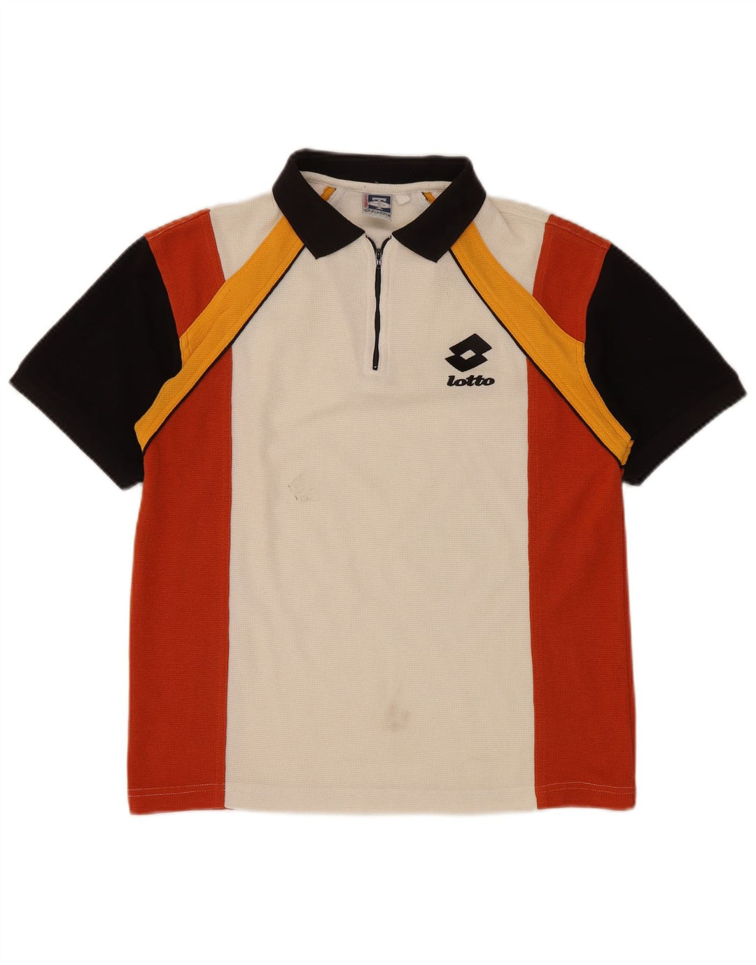 Męska koszulka polo LOTTO UK 36/38 Mały biały poliester w blokach kolorów