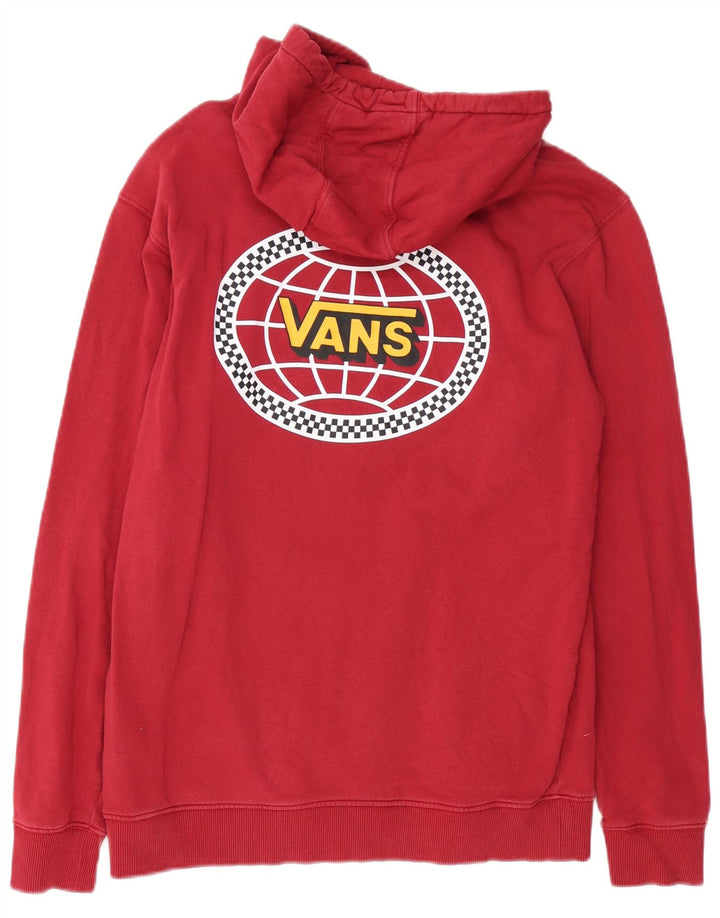 Męski sweter z kapturem Vans z grafiką, średnio czerwony, bawełniany