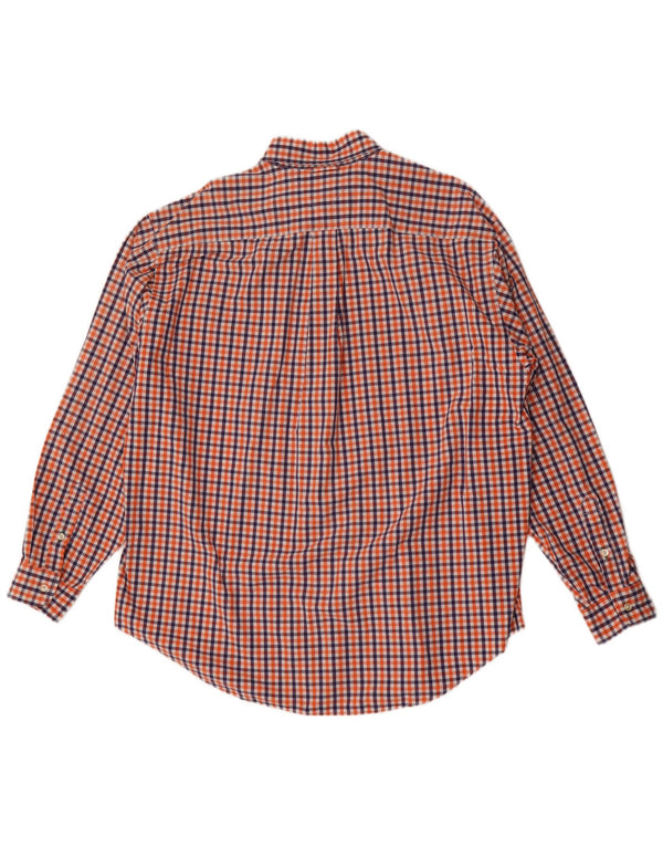 Koszula męska Tommy Hilfiger, duża, pomarańczowa, bawełniana kratka