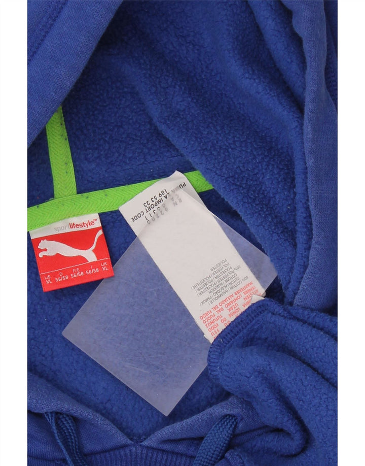 Męski sweter z kapturem i grafiką PUMA XL, niebieski, bawełniany