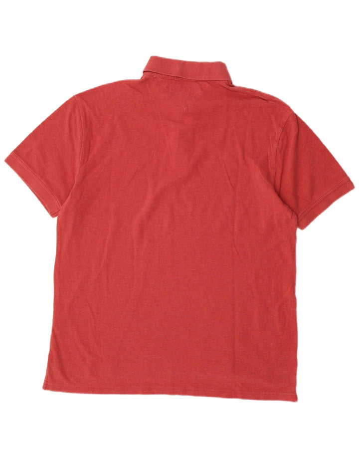 Męska koszulka polo Tommy Hilfiger, duża, czerwona, bawełniana