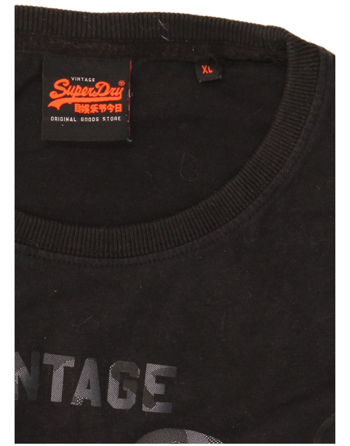 Męski T-shirt Superdry z grafiką, XL, czarny
