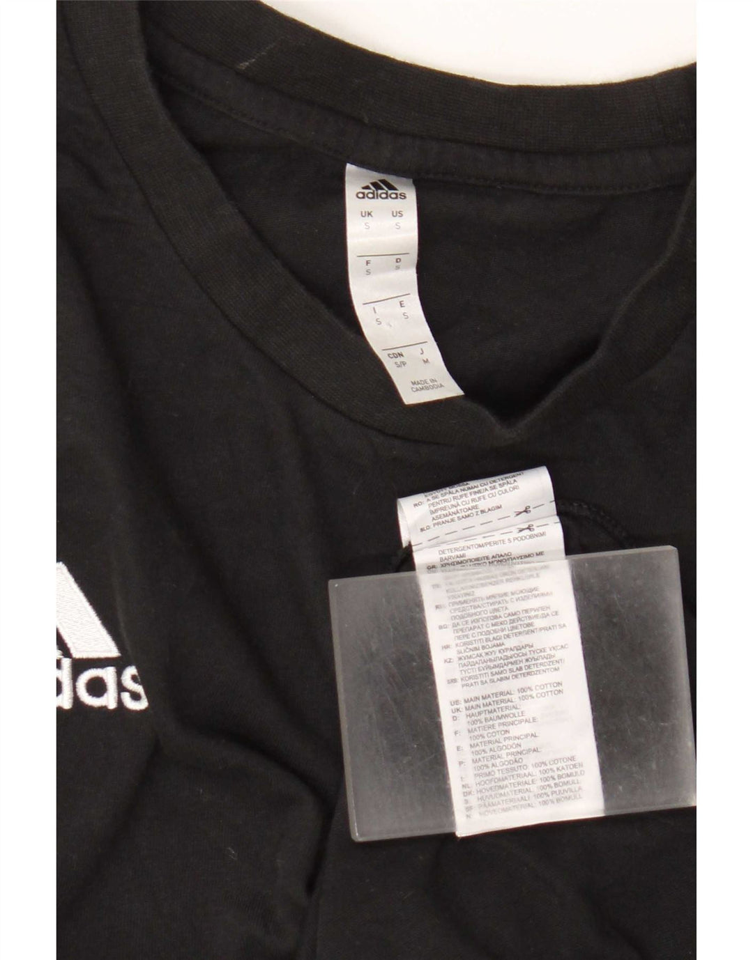 Adidas Męska Koszulka Top Mała Czarna Bawełna