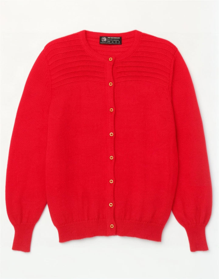 Vintage damski sweter oversize UK 14 średni różowy moher