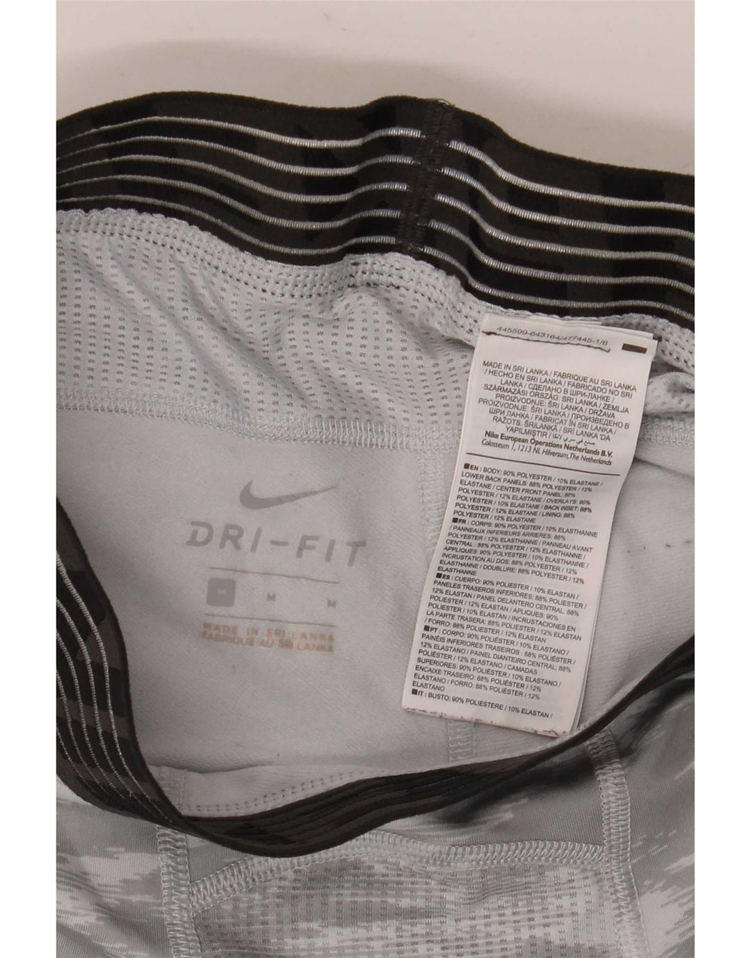 Męskie legginsy Nike Dri Fit, średnioszary, kamuflażowy poliester