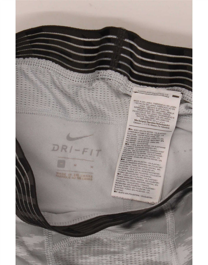 Męskie legginsy Nike Dri Fit, średnioszary, kamuflażowy poliester