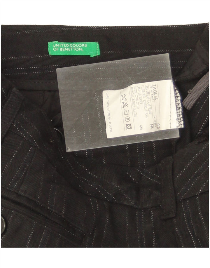 Spódnica damska Benetton IT 42 Medium W32 Czarna wełna w paski