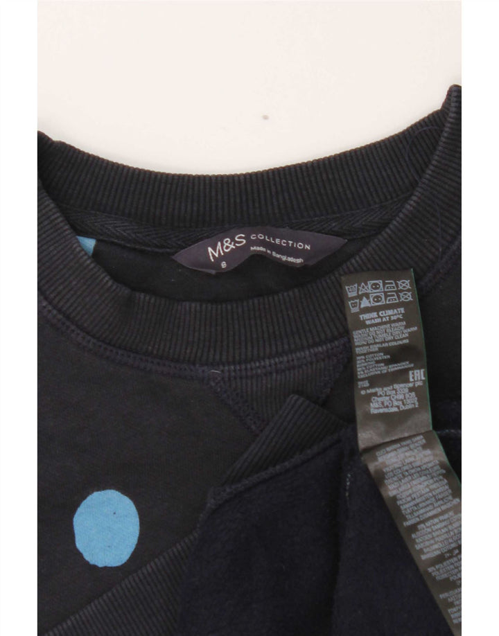 Marks & Spencer Damska bluza typu Crop Sweatshirt UK 8, mała, granatowa