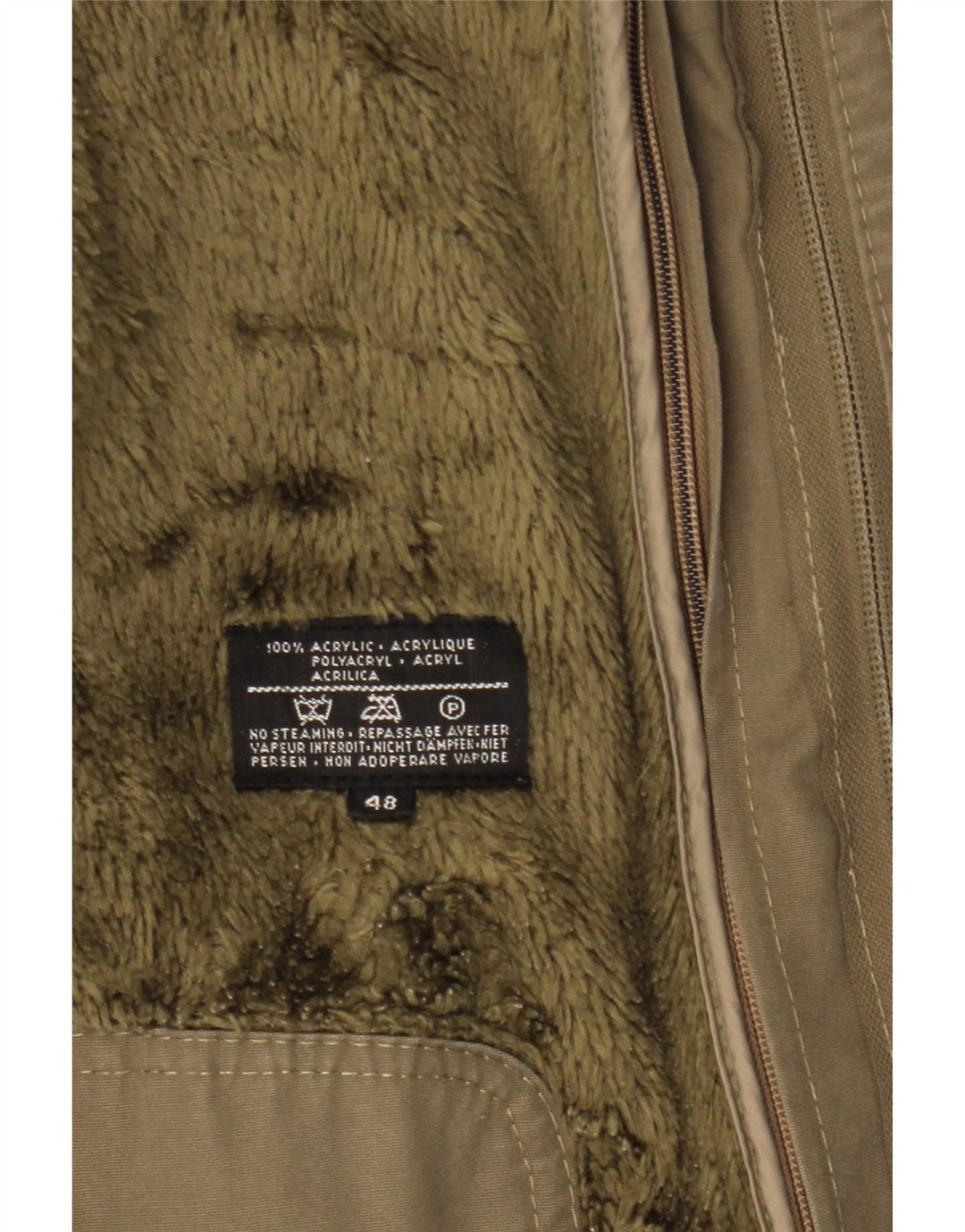 WESTBURY Męska kurtka Sherpa Parka z kapturem EU 48, średni khaki, akryl
