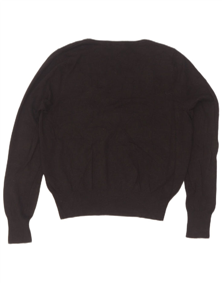 Sweter damski Marks & Spencer z dekoltem w kształcie litery V, UK 14, średni czarny wiskoza