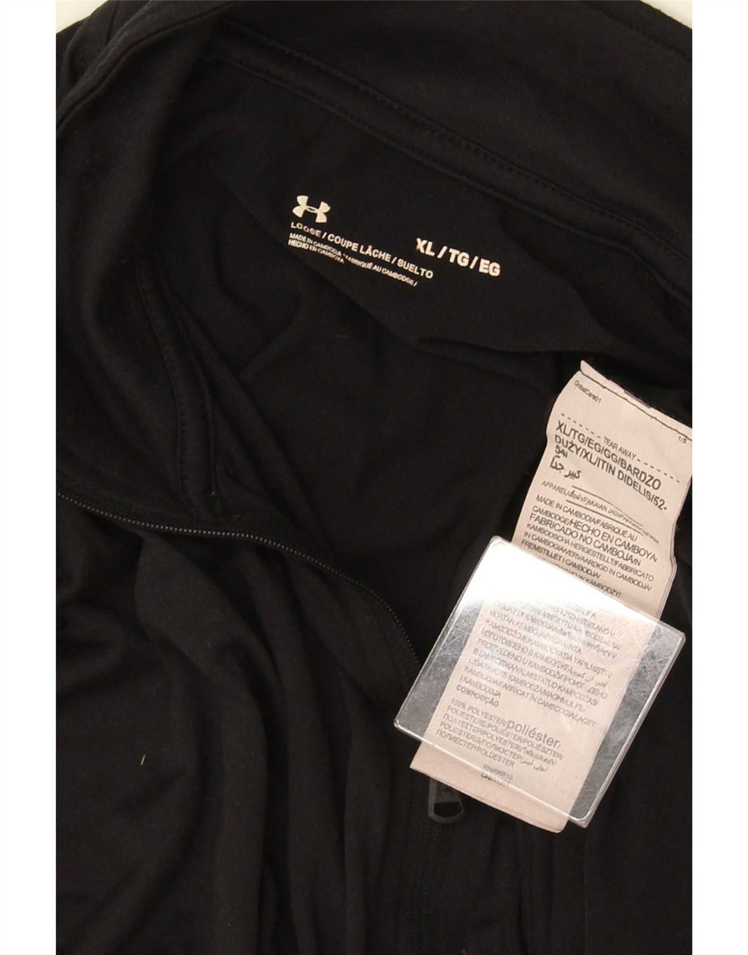 Męska bluza z długim rękawem i dekoltem Under Armour, czarna, poliestrowa