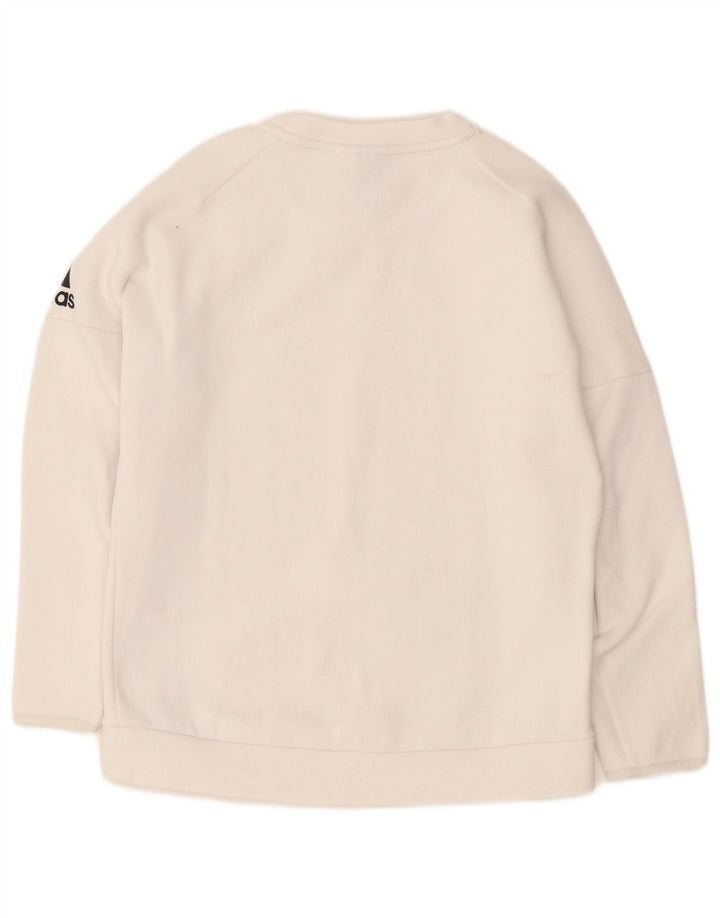 Damska bluza Adidas Graphic Jumper UK 12/14 Średnia biała bawełna