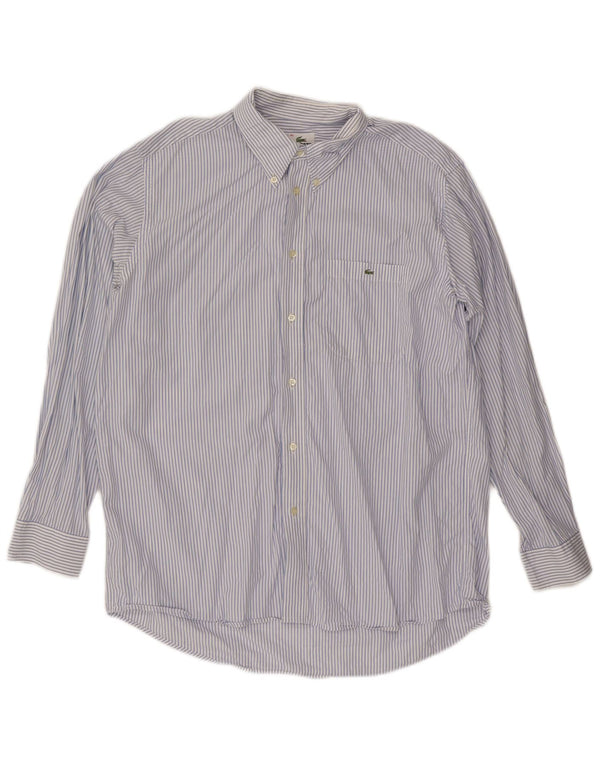 Koszula męska LACOSTE rozmiar 42, duża, niebieska, bawełniana w prążki