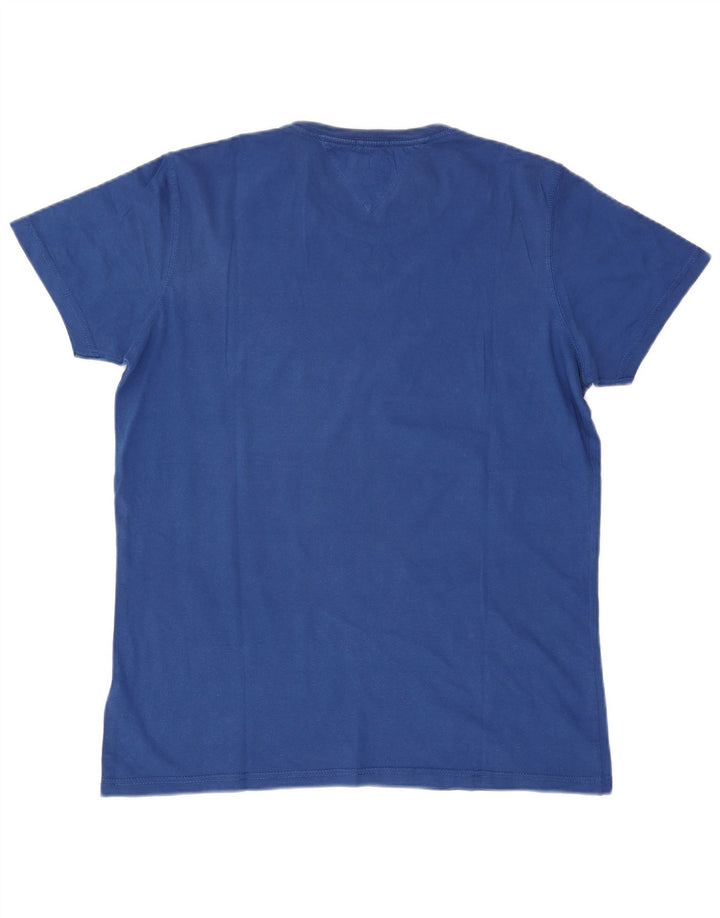 Męska koszulka z grafiką Tommy Hilfiger Top XL, niebieska, bawełniana