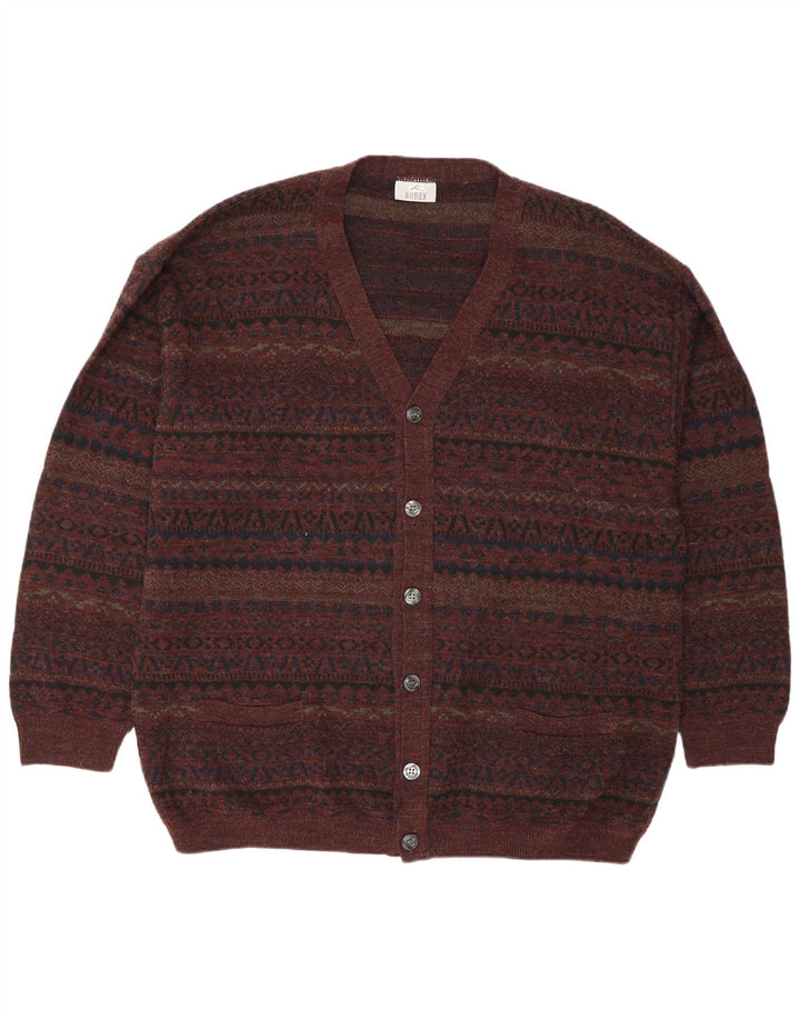 Sweter męski Rodes 2XL, brązowa, geometryczna wełna