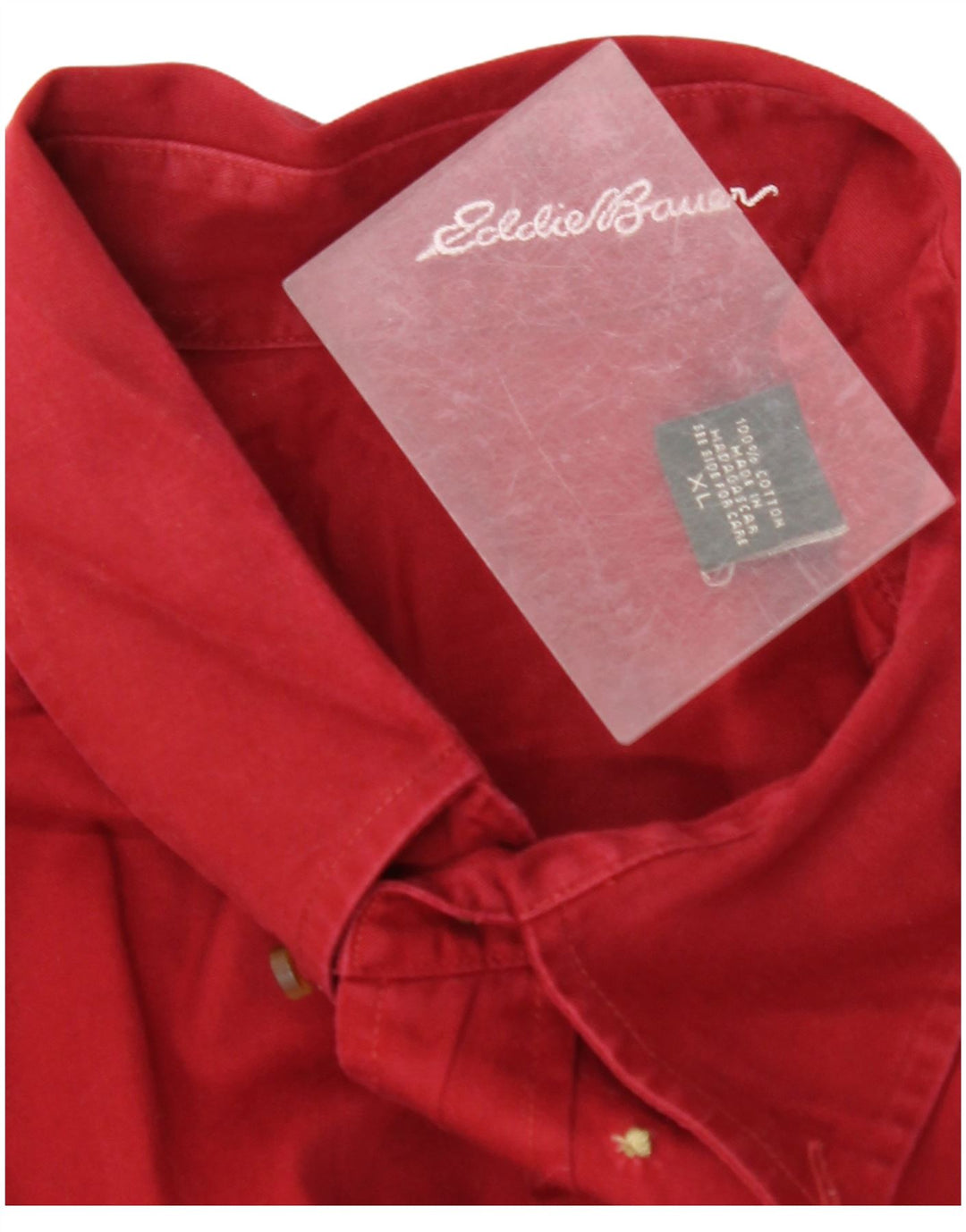 Koszula męska EDDIE BAUER XL, czerwona, bawełniana