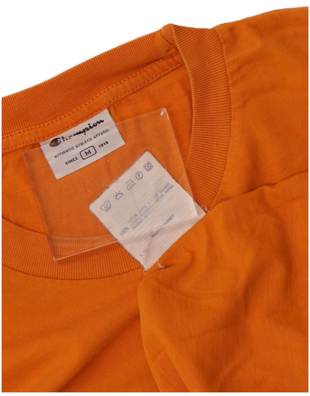 CHAMPION Mens T-Shirt Top Medium Orange Cotton