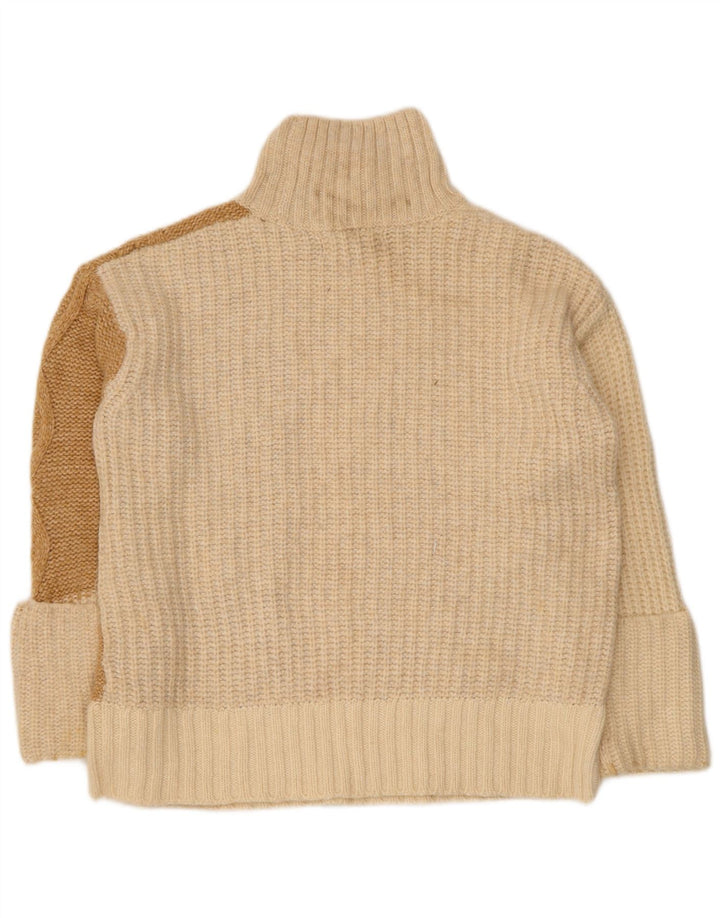 Marks & Spencer Damski sweter z golfem UK 10, mały, w kolorze złamanej bieli